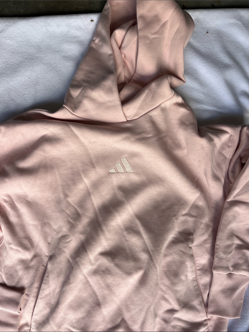 adidas Pale Pink Pullover Hoodie with Subtle Logo